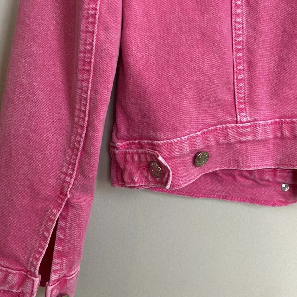 GAP x Barbie Collaboration Puff Sleeve Denim Jacket, Pink, Size XS - Picture 10 of 13